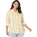 Roper Plus Size Rayon Western Blouse with Southwest Wallpaper Print