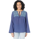 Roper Cotton Crepe Embroidery Peasant Blouse
