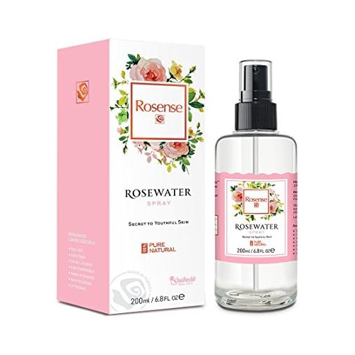  Rosense Glass Bottle Rosewater Hydrating Facial Toner/Rose Water Face Mist 6.8 Oz
