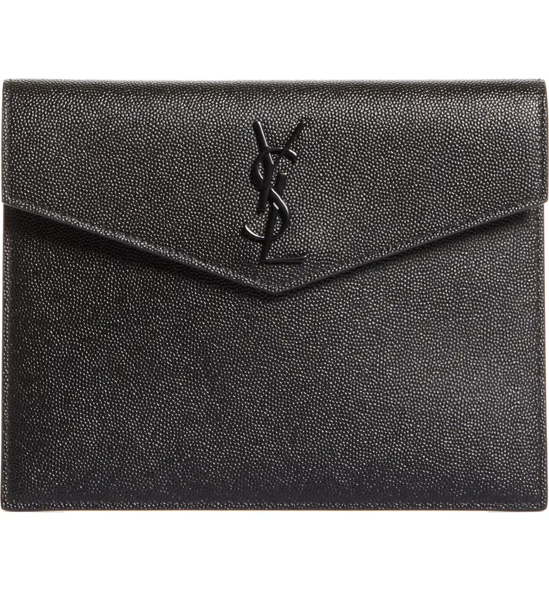 Saint Laurent Uptown Baby Leather Pouch_NERO