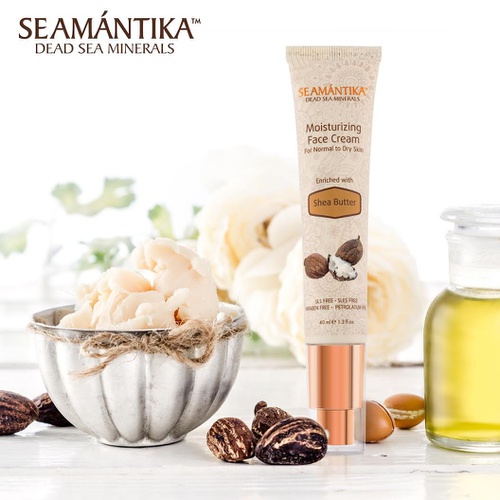  SEAMANTIKA Face Cream - moisturizer For Dry Skin and Normal. Vitamin E oil, Argan Oils, Rich Triple Hydra-Power of Organic Unrefined Shea Butter, Borage Seed, Soothing Dead Sea Water and fatt