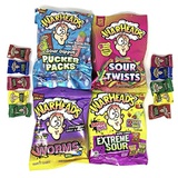 SECRET CANDY SHOP Warheads Candy Variety Pack of 4 (Pucker Packs, Sour Twists, Worms, & Extreme) (1 of each, total of 4)