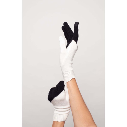  Seymoure Knit Wool Gloves_BLACK AND WHITE