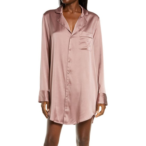  SKIMS Stretch Silk Button-Up Night Dress_ROSE