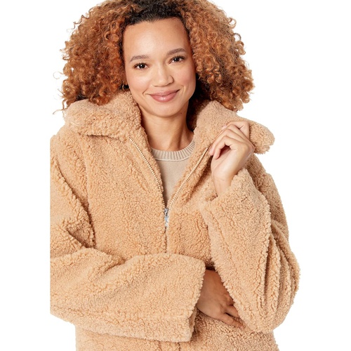  Sam Edelman Short Front Zip Teddy Coat with Patch Pockets