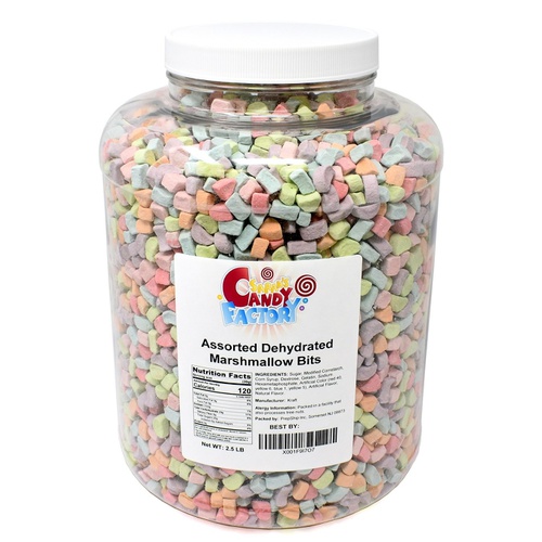  Sarahs Candy Factory Assorted Dehydrated Marshmallow Bits in Jar, 2.5lb