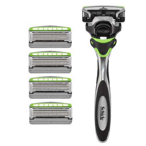  Schick Hydro Sense Sensitive Razors for Men With Skin Guards and Shock Absorbent Technology, 1 Razor Handle and 5 Razor Blades Refills