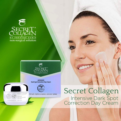  Secret Collagen Intensive Dark Spot Correction Day Cream - Deep Hydration and Skin Corrector Moisturizer - Lightens & Repairs Dark Spots, Wrinkles and Facial Expression Lines