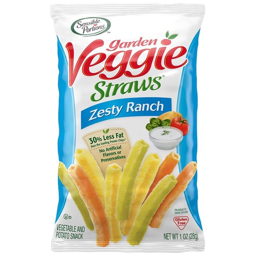  Sensible Portions Garden Veggie Straws, Sea Salt, Snack Size, 1 Oz (Pack of 24) (HG30057)