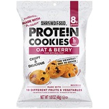 Shrewd Food High Protein Mini Cookies, Oat & Berry, 16 Pack, 8g Protein, Made with Prebiotics & Probiotics, Supports Digestive Health, Healthy Snacks, Dessert Sweets, Oat & Berry,
