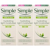 Simple Skin Hydrating Moisturizer, Facial Moisturizer for Sensitive Skin with 12 Hour Moisturization, 4.2 Ounce (Pack of 3)