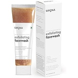 Sirona Natural Exfoliating Face Wash Facial Cleanser - 4.2 Fl Oz with Apricot, Flax-seed Extracts & Mint Oil, Contains No Chemical Actives- Helps in Blemishes, Fights Acne, Non-dry