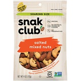Snak Club All Natural Salted Mixed Nuts, Non-GMO, 4-Ounces, 6-Pack