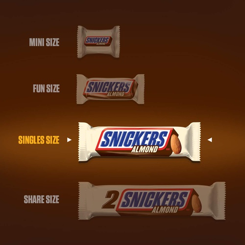  SNICKERS Almond Singles Size Chocolate Candy Bars 1.76-Ounce Bar 24-Count Box