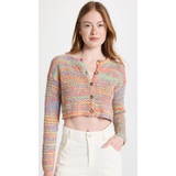 Something Navy Cropped Multicolored Cardigan