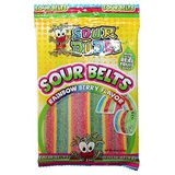 Sour Dudes (1) Bag Sour Belts - Rainbow Berry Flavor - Made With Real Fruit Juice Sour & Sweet Candy - 4.5 oz - PACK OF 2