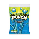 Sour Punch Straws, 4.5oz Bag (12 Pack), Blue Raspberry Fruit Flavored Soft & Chewy Candy