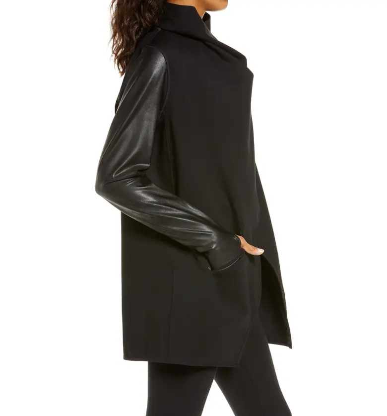 스팽스 SPANX Faux Leather Convertible Jacket_VERY BLACK