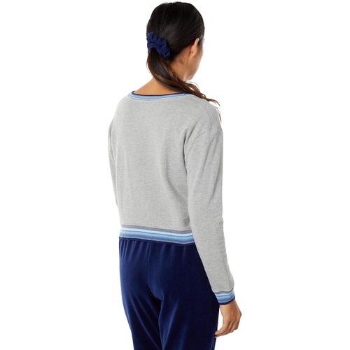 스플렌디드 Splendid Sundown Jada Contrast Band Pullover Sweatshirt in Cotton Modal Terry