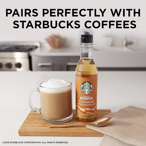  Starbucks Naturally Flavored Coffee Syrup, Caramel, Pack of 4