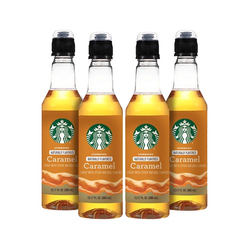  Starbucks Naturally Flavored Coffee Syrup, Caramel, Pack of 4