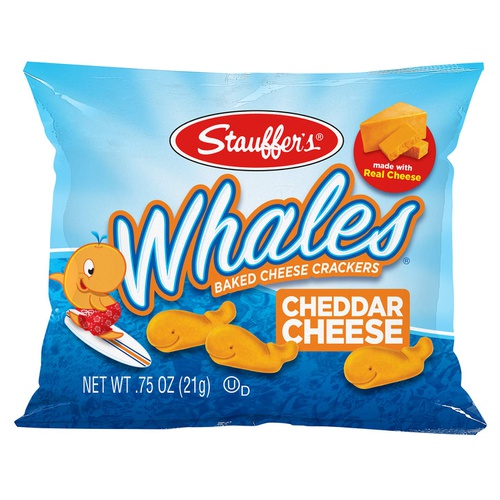  Stauffers Baked Cheddar Whale Cheese Cracker Snack Packs, .75 Ounces each (Set of 20)