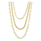 Sterling Forever Triple Layer Chain Necklace