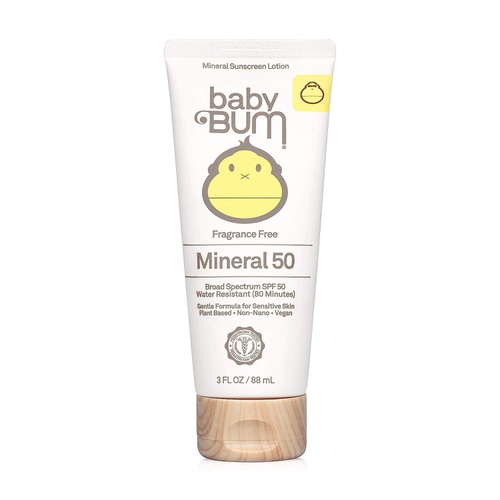  Sun Bum Baby Bum SPF 50 Sunscreen Lotion | Mineral UVA/UVB Face and Body Protection for Sensitive Skin | Fragrance Free | Travel Size | 3 FL OZ
