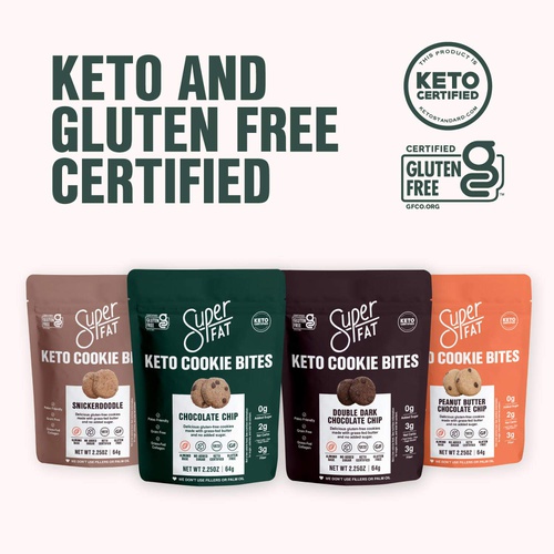  SuperFat Cookies Keto Snack Low Carb Food Cookies - Peanut Butter Chocolate Chip 3 Pack - Gluten Free Dessert Sweets with No Sugar Added for Paleo Healthy Diabetic Diets