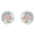 Swarovski Solitaire stud earrings, Round cut, Multicolored, Rhodium plated