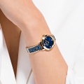 Swarovski Cosmic Rock watch, Swiss Made, Metal bracelet, Blue, Rose gold-tone finish