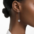 Swarovski Generation drop earrings, Long, White, Rhodium plated