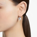Swarovski Millenia drop earrings, Round cut, White, Rhodium plated