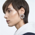 Swarovski Millenia hoop earrings, Pear cut, White, Rhodium plated