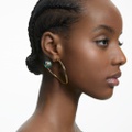 Swarovski Numina drop earrings, Asymmetrical design, Mixed cuts, Long, Multicolored, Gold-tone plated