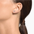 Swarovski Attract stud earrings, Round cut, White, Rhodium plated