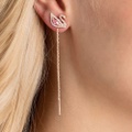 Swarovski Dazzling Swan drop earrings, Swan, Pink, Rose gold-tone plated