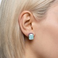 Swarovski Orbita stud earrings, Octagon cut, Multicolored, Gold-tone plated