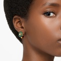 Swarovski Numina hoop earrings, Set (3), Mixed cuts, Green, Gold-tone plated