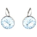 Swarovski Bella drop earrings, Blue, Rhodium plated