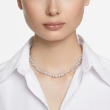 Swarovski Millenia necklace, Trilliant cut, White, Rhodium plated