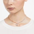 Swarovski Stella necklace, Star, White, Rose gold-tone plated