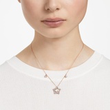 Swarovski Stella necklace, Mixed cuts, Star, White, Rose gold-tone plated
