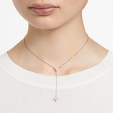 Swarovski Ortyx Y necklace, Triangle cut, White, Rose gold-tone plated