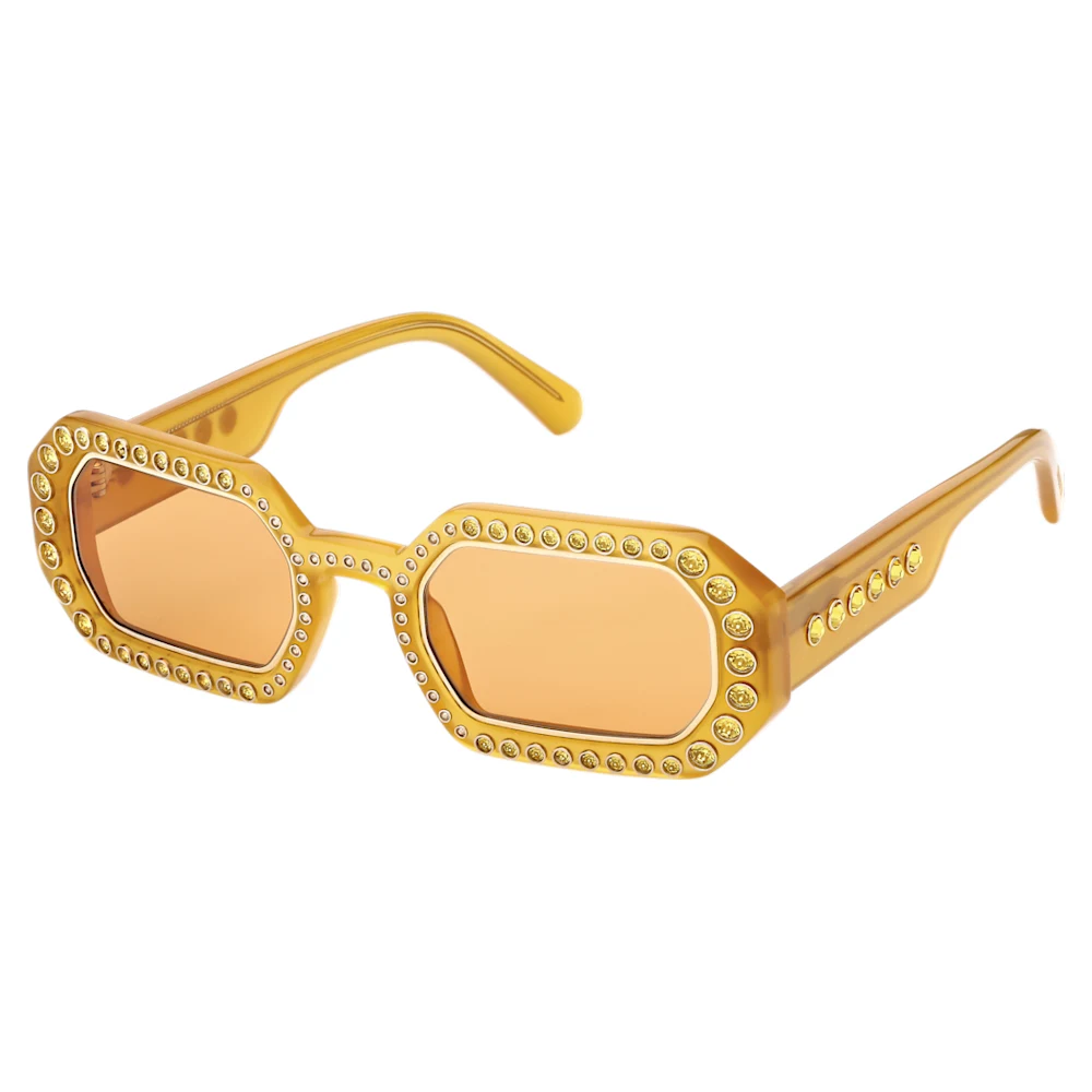 스와로브스키 Swarovski Sunglasses, Octagon shape, Pave, SK0345 39E, Orange