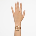 Swarovski Octea Lux Chrono watch, Swiss Made, Leather strap, Brown, Gold-tone finish