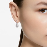 Swarovski Millenia drop earrings, Octagon cut, White, Rhodium plated
