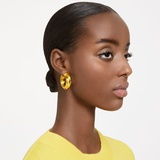 Swarovski Lucent hoop earrings, Statement, Round shape, Yellow
