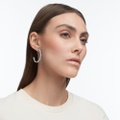 Swarovski Tennis Deluxe hoop earrings, Mixed cuts, White, Rhodium plated