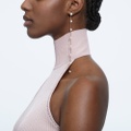 Swarovski Constella drop earrings, Asymmetrical design, Round cut, White, Rose gold-tone plated